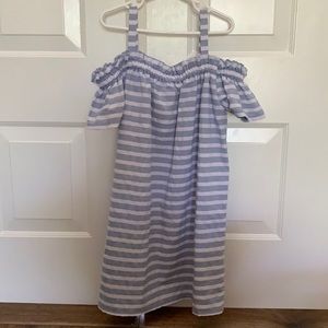 Janie & Jack off sleeve light blue & white dress.